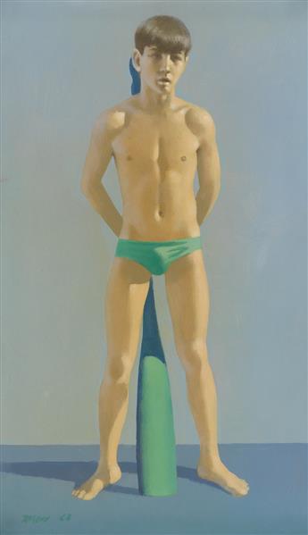 ROBERT BLISS Standing Male Youth with an Oar.